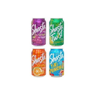 Box of Shasta soda cans case -24 cans